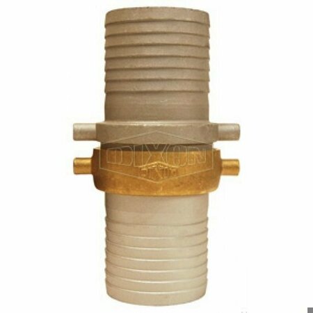 DIXON King Short Shank Suction Coupling with Brass Nut, 4 in Nominal, NPSM End Style, 10-5/8 in L, Domest CAB400